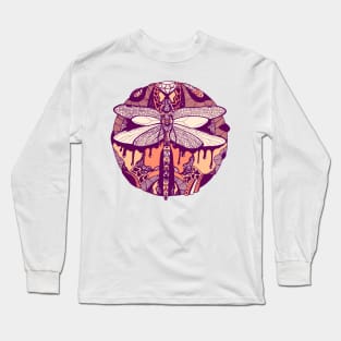 Peach Circle of the Dragonfly Long Sleeve T-Shirt